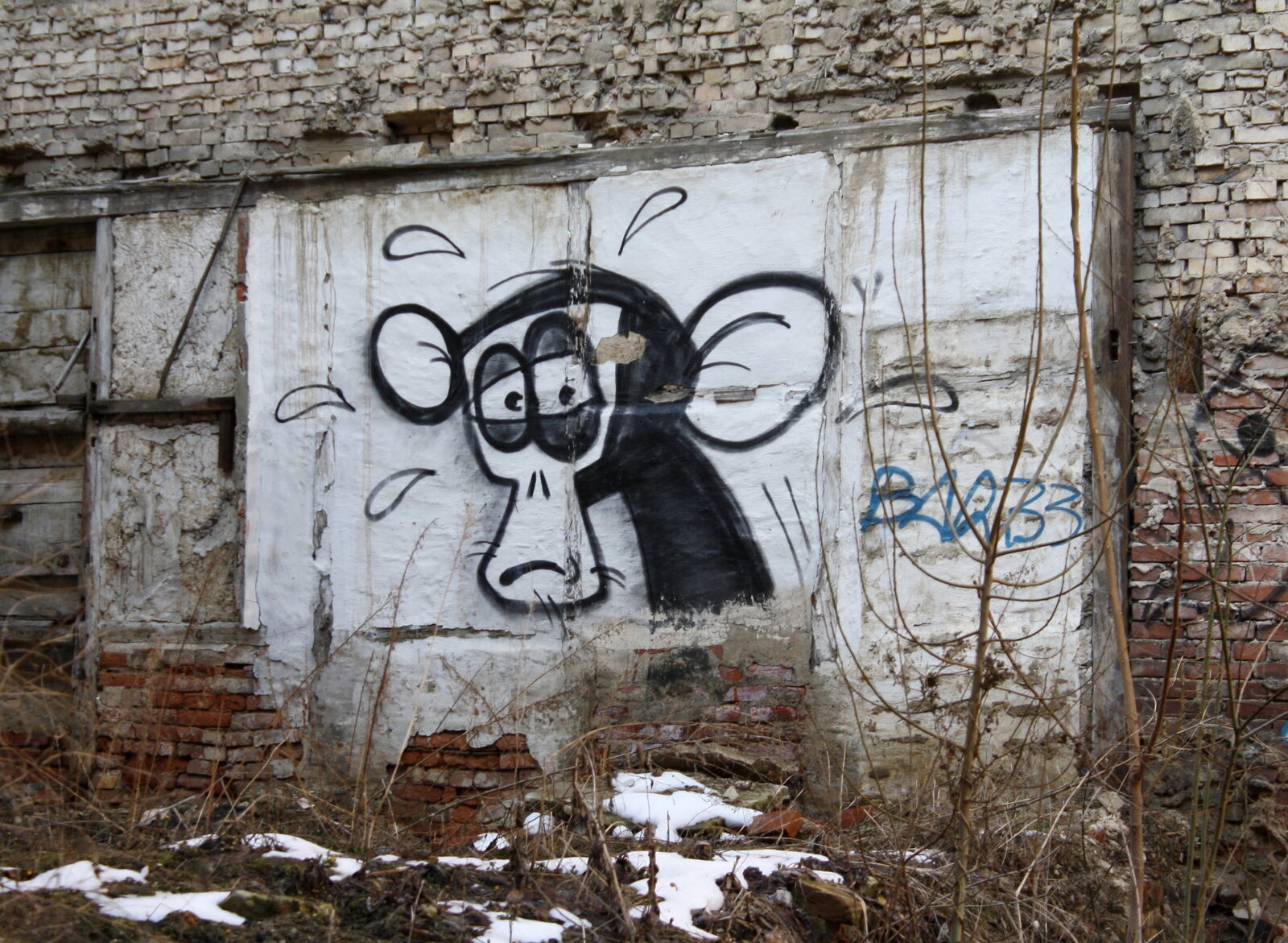 Graffiti bildlich: ein trauriger Affe