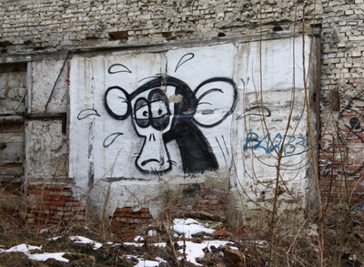 Graffiti bildlich: ein trauriger Affe