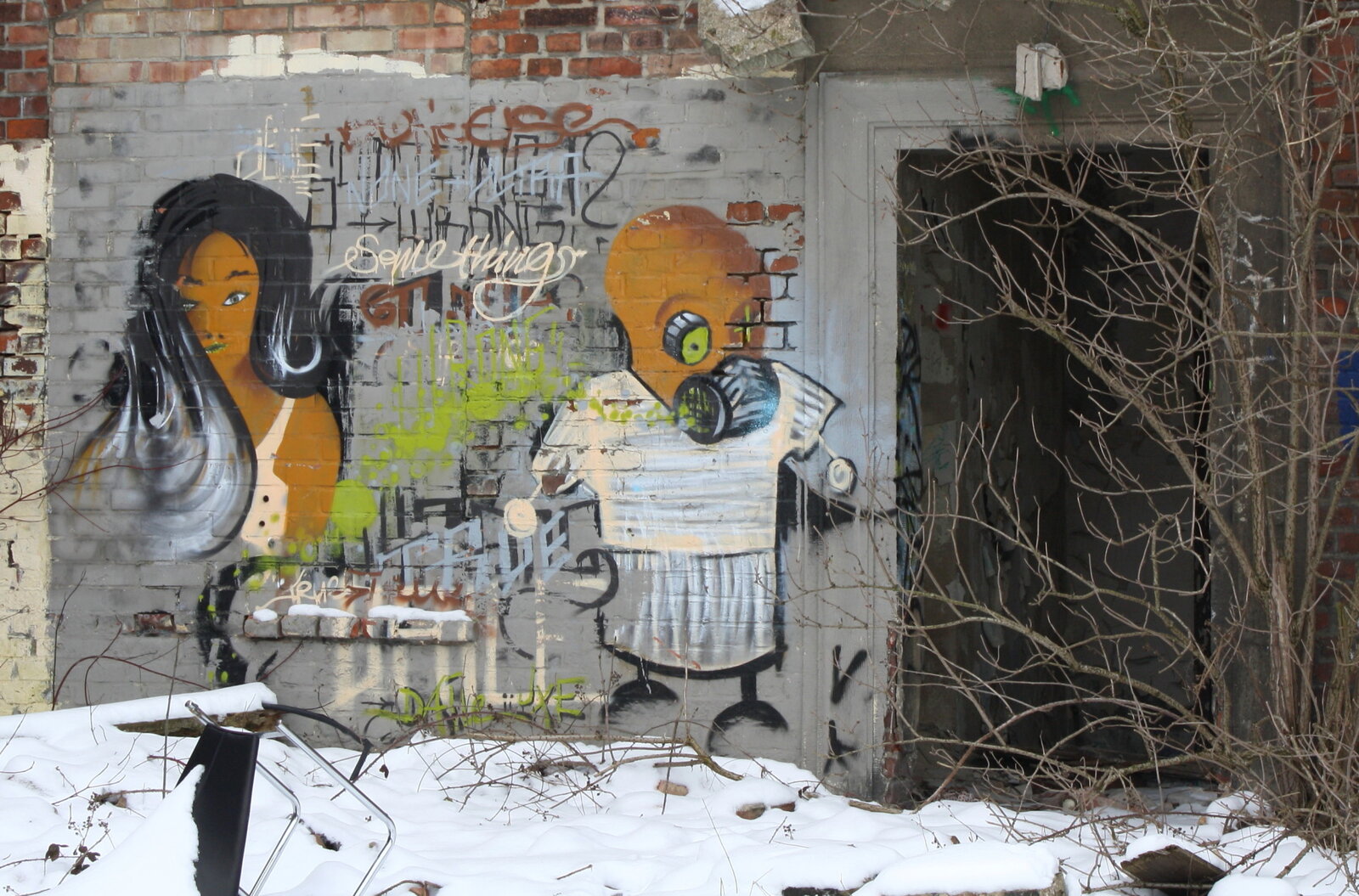 Graffiti bildlich: Seltsames Pärchen