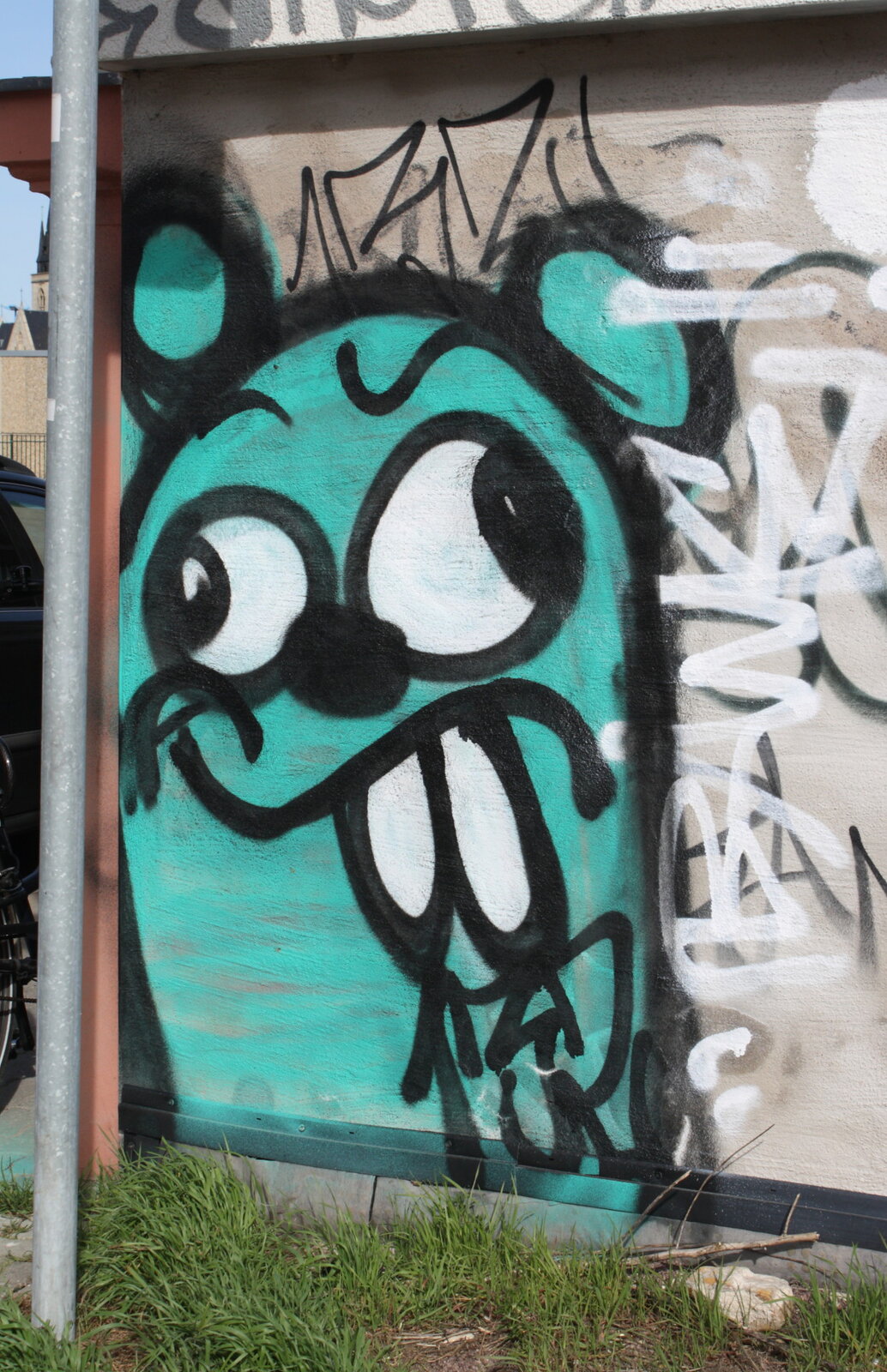 Graffiti bildlich: Nager in Grün