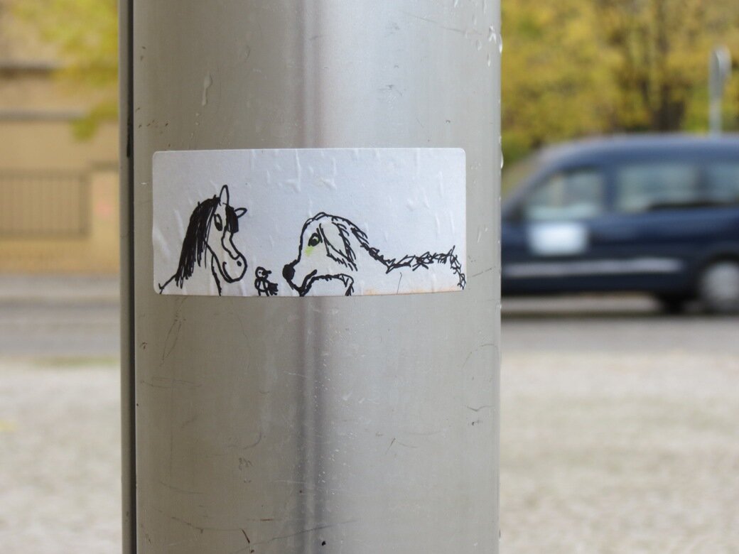 Hund, Pferd und Vogel